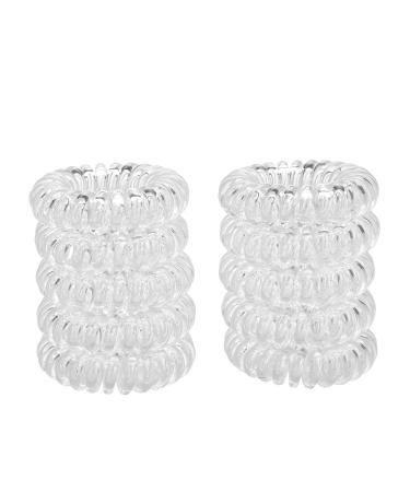 Hair tie Lelengder 10x hair tie spiral crystal clear hair tie transparent hair tie girl crystal clear for every hair type bathing sport