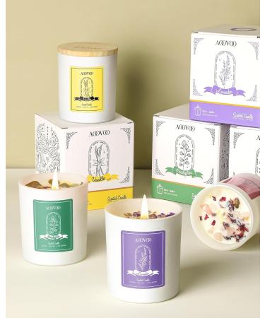 AOOVOO Lavender Scented Candles - Aromatherapy Soy Candle with Crystals | 10oz Gifts for Women & Moms - Perfect for Christmas & Birthdays - Buy Online on GoSupps.com