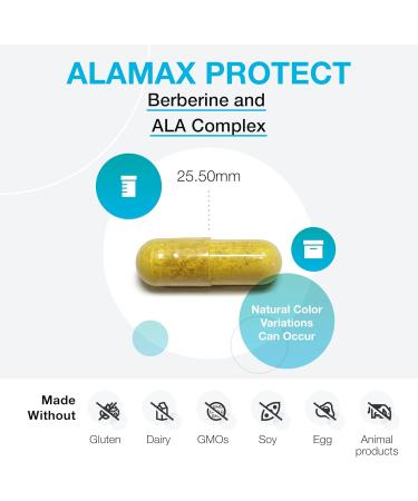 XYMOGEN ALAmax Protect - Berberine and ALA Supplement Complex - Alpha-Lipoic Acid with Berberine HCI + Biotin to Help Support Cardiometabolic Health (120 Capsules) - Buy Online on GoSupps.com