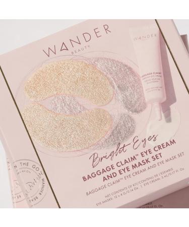 Wander Beauty Bright Eyes Baggage Claim Set - Award-Winning Under Eye Masks & Eye Cream - Best Clean Beauty Gift for Brighter Under Eyes - International Shipping Available - Buy Online on GoSupps.com