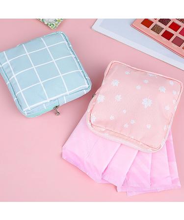 Amaxiu Sanitary Napkin Storage Bags 2pcs Waterproof Travel Menstrual Pad Pouch with Zipper Mini Tampons Holder for Purse Period Nursing Pad Holder for Women Girls 5.1" x 5.1" (Pattern A) - Buy Online on GoSupps.com