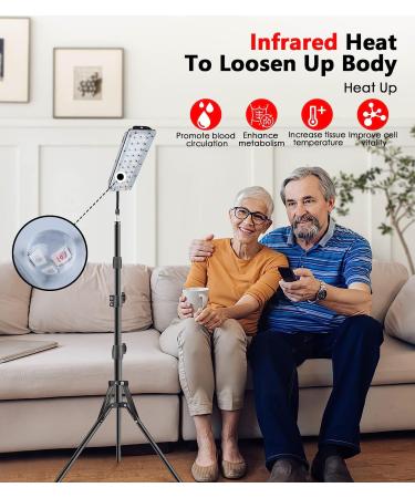 Red Light Therapy Lamp with Stand - 660nm Red and 850nm Near Infrared Light Device for Pain Relief and Skin Care - Buy Online on GoSupps.com