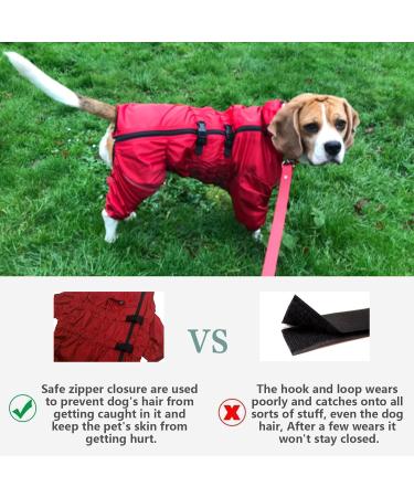 Minezi High Collar Waterproof Dog Coat Set - Red XX Large (51-54cm) with Reflex Strips & Zippers | Perfect for All Dog Types - Buy Online on GoSupps.com