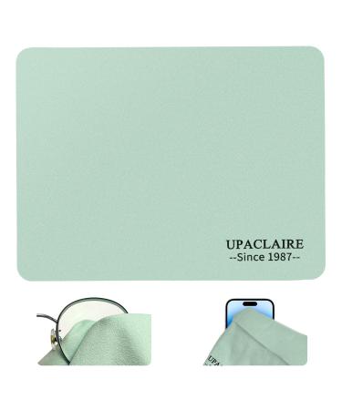Suede Eyeglass Cloth 8" X 10" Extra Large Cleaning Cloth Washable Durable Ultra-Fine High-Tech Premium Material for Eyeglasses Lenses Electronics and Screens Light Green Large 8 x 10 in