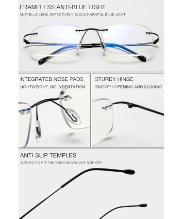 Vevesmundo Frameless Reading Glasses - Randlos Blue Light Filter Modern Titan Aid - Flexible 1.5x (Gray 1 Piece) - Buy Online on GoSupps.com