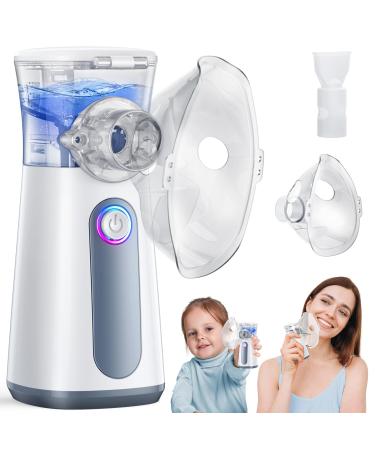 Compact Portable Nebulizer Mesh Nebulizer auto-cleaning Handheld Nebulizer Two ways to use for Adults and Children with Respiratory Problems for Home Office Outdoor