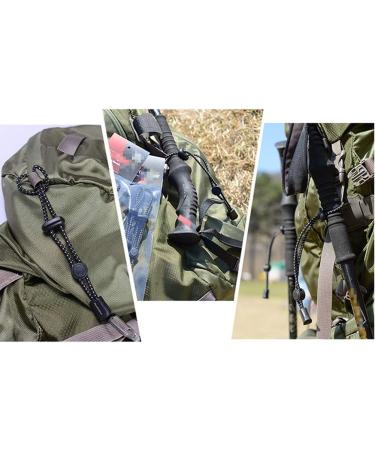 Luzen 2Pcs Black Backpack Hiking Pole Elastic Rope Lanyard | Adjustable Fixing Buckle Holder for Outdoor Hiking, Walking, Trekking | Climbing Stick Pole Carry Tie Cord - Buy Online on GoSupps.com