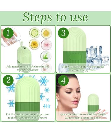 Premium Green Ice Roller Face Silicone Reusable Ice Roller for Smooth Skin Reduces Puffiness & Illuminates Eyes - Buy Online on GoSupps.com