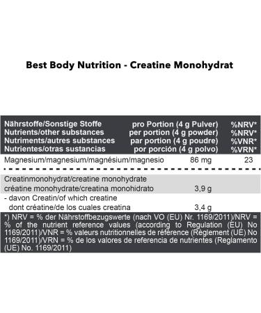 Best Body Nutrition Creatine Monohydrate 500g - Premium Muscle Growth & Performance Boost | Buy Internationally - Buy Online on GoSupps.com