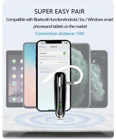 Ybtoo Bluetooth Headset V5.1 - Ultralight Wireless Handsfree Earpiece with Noise Cancellation Mic - Buy Online on GoSupps.com