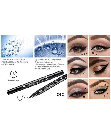 Go Ho 6 PCS Black Eyeliner Stamps Set - Waterproof Double-sided Liquid Pen for High Pigmented Eyeshadow Makeup - Long Lasting & Smooth Eyeliner Pencils - 6 Shapes - Buy Online on GoSupps.com