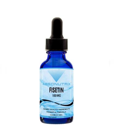 Absonutrix Fisetin 100 mg 4 Oz Liquid 200 Servings Made in USA Quick Absorption Quality Potent Ingredients Third-Party Tested Non-GMO GMP Certified Cruelty Free Products