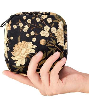 Yellow Peony Menstrual Cup Pouch & Pad Bag | Portable Feminine Menstruation Storage - Buy Online on GoSupps.com