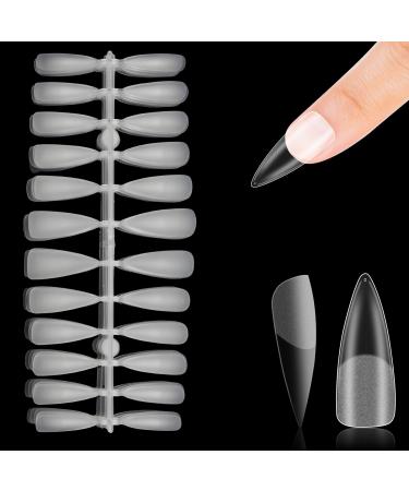 Lea-Shall Nail Tips Set Mandel Lang Fake Nails For Gel Geln gel Almond shape pre-shaped nail tips 240 pieces 12 sizes NailTip Artificial nails Tips Art Nail Full Cover Almond Acryl Nail Design 240 pieces pre-polished almonds