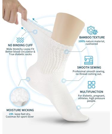 LIN Diabetic & Circulator Socks - Non-Binding for Women and Men - 6 Pairs - Buy Online on GoSupps.com
