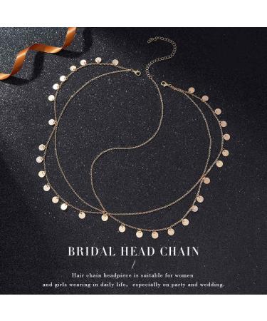 Runmi Head Chain with Zechin Tassels | Bridal Headpiece & Festival Hair Accessories for Women & Girls (Golden) - Buy Online on GoSupps.com