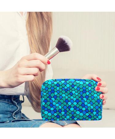Royal Green Fish Scale Makeup Travel Case | Large Capacity Cosmetic Organizer Bag - Buy Online on GoSupps.com