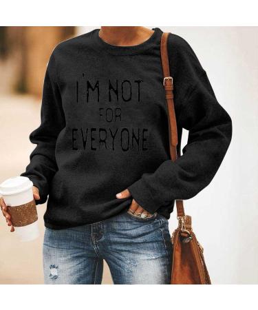 oelaio Women's Casual Fall Round Neck Tops Raglan Long Sleeve Graphic Yes I'm Cold Me 24:7 Sweatshirts Pullover Cute Fall Black - Buy Online on GoSupps.com