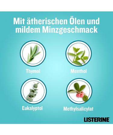 Listerine Cool Mint Antibacterial Mouthwash 2x1000ml - Alcohol-Free Essential Oils Long-Lasting Freshness - Buy Online on GoSupps.com