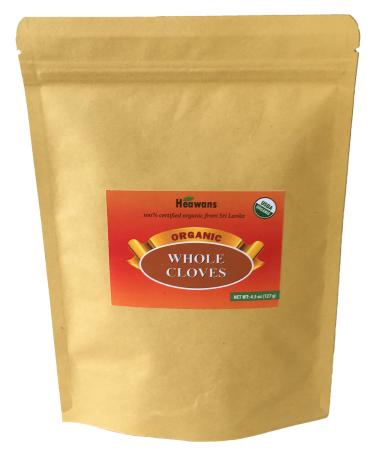 Heawans Hand Picked Premium Grade Organic Whole Cloves 4.5 oz, Packed in a USDA certified farm. 4.5 Ounce (Pack of 1)