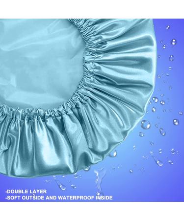 Smilco Reusable Waterproof Shower Caps for Women - 2 Pack EVA Hair Caps with Double Waterproof Layers for Hair Protection in Purple and Blue - Buy Online on GoSupps.com