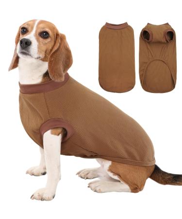 Kuoser dog sweater medium -sized dogs dog shirt sweater dog pet clothing dog shirts dog sweater thin dog coat dog jacket dog cats clothing soft dogs pajamas brown l brown - Buy Online on GoSupps.com