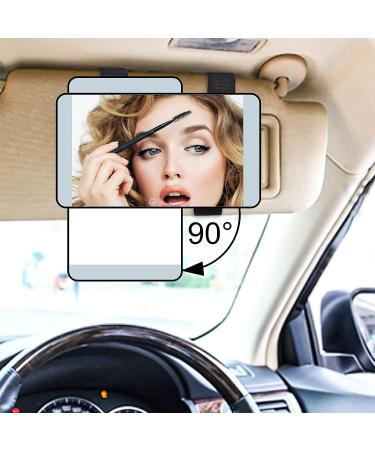 Rotating Lighted Makeup Mirror | LED Vanity Mirror for Car Visor | Dimmable Sunshade Mirror - Buy Online on GoSupps.com