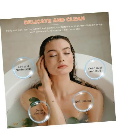 Hemoton 1 Set Bath Towel & Loofah Mitts - Pink Fiber Scrub Gloves & Body Puff - International Shipping Available - Buy Online on GoSupps.com