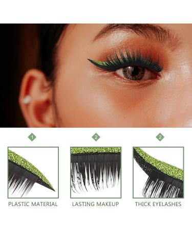  minkissy 16 Pairs False Eyelash Stickers Eyelash Stickers Eyeliner Stickers for Girls' Eyes Cosmetics False Eyelashes Green Ribbon Green Eyelash Stickers Decorate Plastic - Buy Online on GoSupps.com