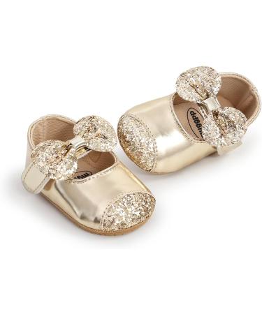 RVROVIC Baby Girl Princess Sparkly Moccasins | Soft Sole Prewalker Toddler Shoes (12-18 Months, Gold) - Buy Online on GoSupps.com