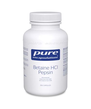 Pure Encapsulations Betaine HCl Pepsin - Digestive Enzymes Supplement for Digestion Aid & Support Stomach Acid & Nutrient Absorption* - With Betaine HCl Pepsin - 250 Capsules