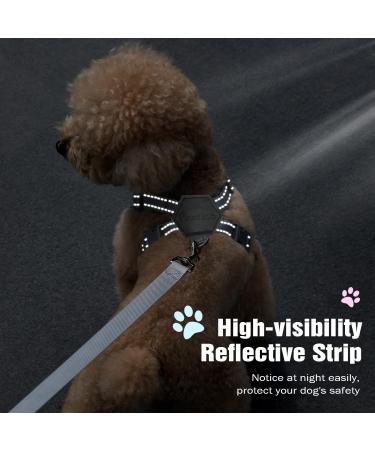 Pawaboo Dog Harness & Leash Set | X-Frame Adjustable Anti-Train Vest for Small & Medium Dogs - Breathable & Comfortable (S Black) - Buy Online on GoSupps.com