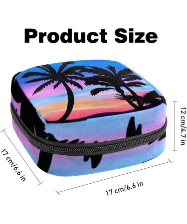 Beach Sunset Palm Portable Menstrual Cup & Pad Storage Bag for Women & Teens - Zippered Design - Buy Online on GoSupps.com