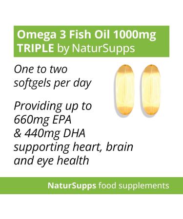 NaturPlus Omega 3 Fish Oil - 2000mg (2 Capsules Serving) Pure Fish Oil Giving 660mg EPA & 440mg DHA per Serving- Pack of 365 1000mg Softgel Capsules - Buy Online on GoSupps.com