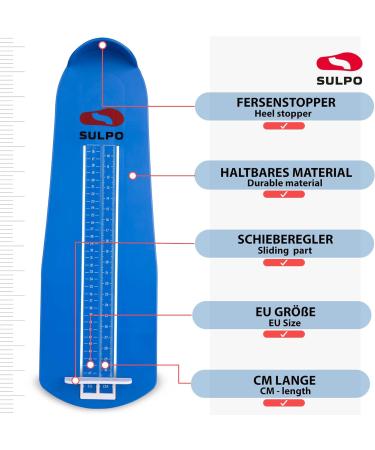 Sulpo Footmond Device - Shoe Size Measurement 15-48 | Children's Shoe Size Guide - Ideal for Accurate Fit - Blue - Buy Online on GoSupps.com