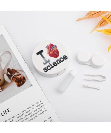 Buy I Love Science Heart Cute Contact Lens Case - Portable Round Storage Box with Mirror for Daily Outdoor Use - Buy Online on GoSupps.com