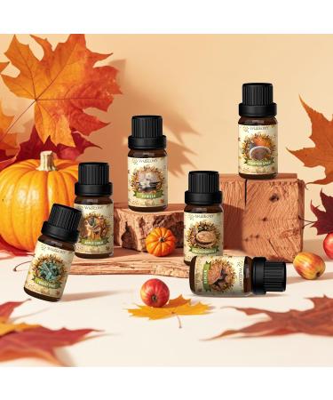 Fall Essential Oil Set for Diffusers - Aromatherapy Oils Gift Set: Apple Cider Nutmeg Snickerdoodle Vanilla Forest Pine Pumpkin Spice (6x10ml - Buy Online on GoSupps.com