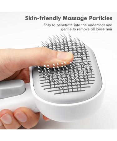 Aumuca Cat Grooming Brush for Shedding - Long/Short Haired Indoor Cats - Removes Mats, Tangles, Loose Fur - White - Buy Online on GoSupps.com