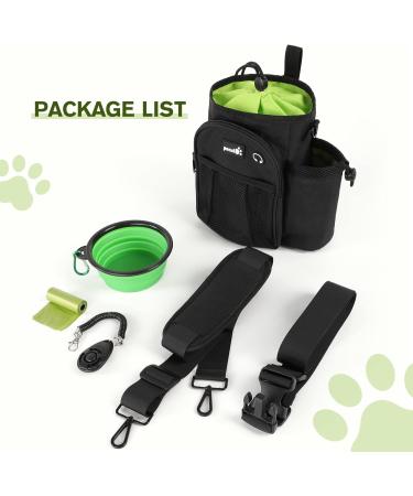 Buy Pecute Waterproof Dog Training Treat Bag - XL Black & Green Large Storage Robust Design with Faecal Dispenser | Ideal for International Shipping - Buy Online on GoSupps.com