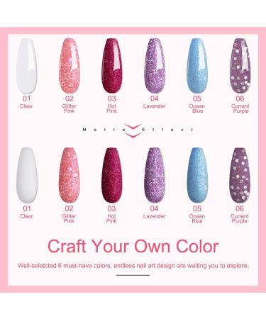 Lavender Violets 14g x 6 Colors Dip Powder White Nude Pink French Nail Art Manicure Large Capacity Dipping Powder Nail Powder Salon Choice J224 - Buy Online on GoSupps.com