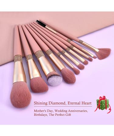 LORYP 10-Piece Pink Diamond Makeup Brush Set - Premium Synthetic Brushes for Foundation, Concealer, Eyeliner, Eyebrow, and Contour - Ideal for Women - Buy Online on GoSupps.com