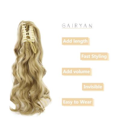 Buy Gairyan 45cm Claw Ponytail Extensions | Sandy Blonde & Bleached Blonde | Curly & Wavy Clip-In Hair Extensions - Buy Online on GoSupps.com