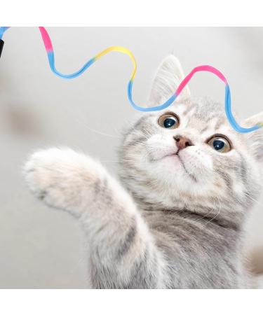 Amaxiu Cat Wand Toy Set Interactive Cat Wand Toy with Rainbow Ribbon String Rainbow Cloth String Leopard Print Cloth String for Small Cats Kittens Indoor Training Catcher(3 Packs) - Buy Online on GoSupps.com