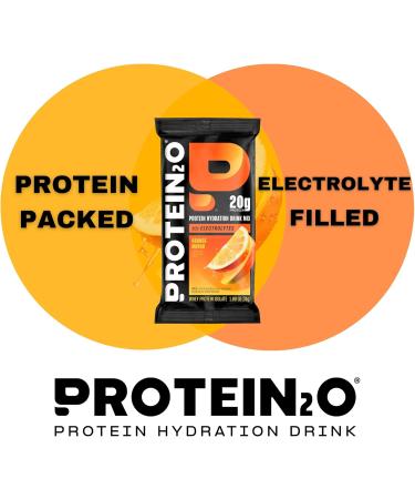 Protein2o 20g Whey Protein Isolate Clear Protein Powder 370mg of Electrolytes Vitamins B5 & B6 Sugar Free Orange Mango 8-Pack Orange Mango Powder (8 Sticks) 1.09 Ounce (Pack of 8) - Buy Online on GoSupps.com