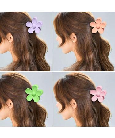 Flower Big Hair Claw Clips 6 PCS Set - Strong Hold Jaw Clamps for Thick Hair Women & Girls - Buy Online on GoSupps.com