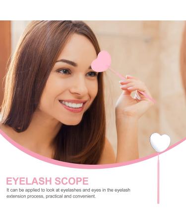 Minkissy Love Heart Lash Mirror for Eyelash Extensions | Stainless Steel Handheld Mirror for Women | Pink Lash Technician Supplies - Buy Online on GoSupps.com
