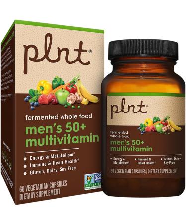 plnt Fermented Whole Food MenaTMs 50+ Multivitamin (60 Vegan Capsules) 60 Count (Pack of 1)