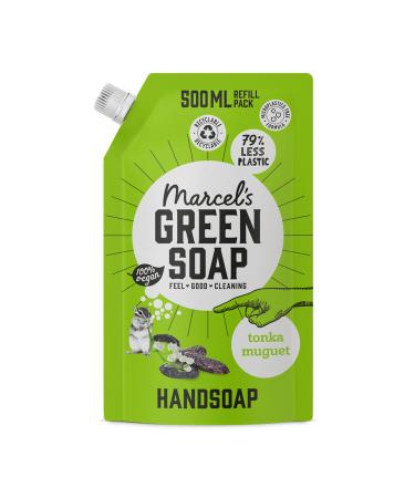 Marcel's Green Soap - Hand Soap Refill Tonka & Muguet - Handwash Dispenser Refill - 100% Eco friendly - 100% Vegan - 97% Biodegradable - 500 ML Tonka & Muguet 500 ml (Pack of 1)