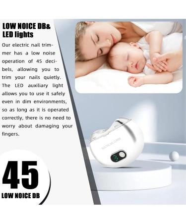Kid Electric Nail Clipper | Safety Fingernail Trimmer Rechargeable Nail Scraps with Light & 3 Speeds Clipper with LCD Digital Display for Children Seniors White - Buy Online on GoSupps.com