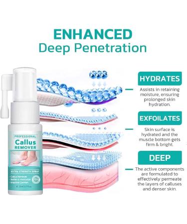 Professional Callus Remover Extra Strength Spray Foot Callus Removal Spray Foot Peeling Spray for Remove Dead Skin and Calluses on Feet (1Pcs) - Buy Online on GoSupps.com